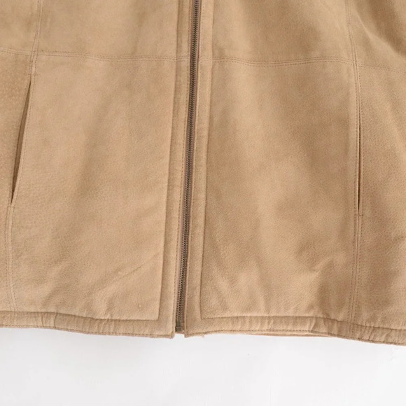 St. John Bay Beige Washable  Suede Aviator Jacket with Hood SM - Picture 10 of 16